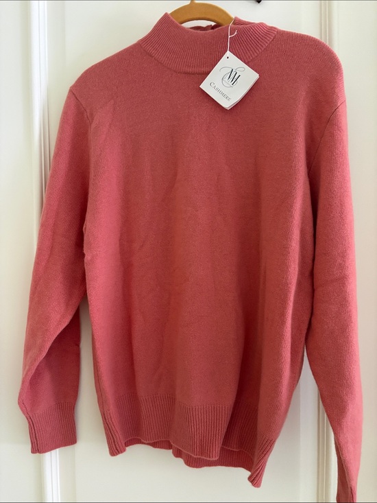 Neiman Marcus Sweaters - Neiman Marcus Coral Pink Cashmere Mock Neck Sweater